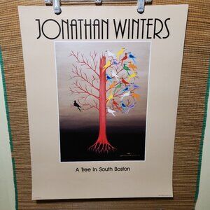 1980s Fine Art Poster Jonathan Winters "A Tree In South Boston" 28"x22" NOS